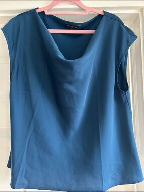 Banana Republic Teal Sleeveless Cowl Neck Blouse